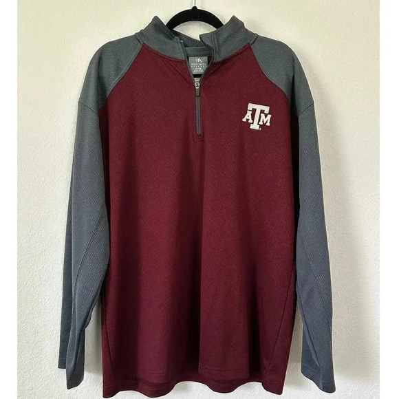 adidas Other - Texas A&M pullover jacket performance athletic maroon Aggies zip up embroidered